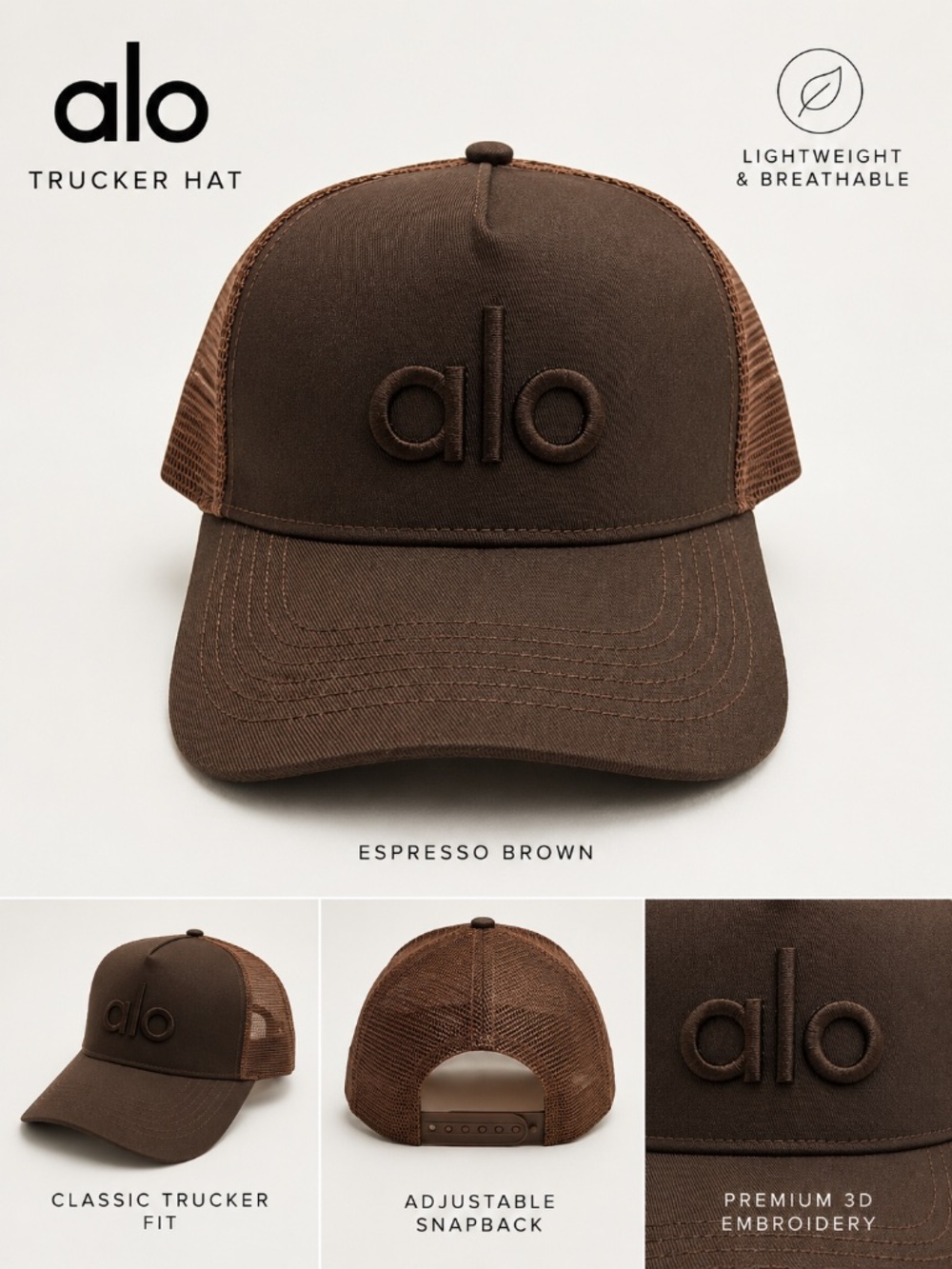 ALO Trucker Hat Brown